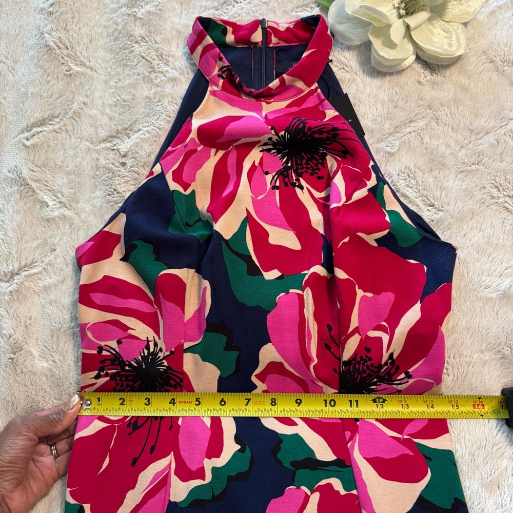 Trina Turk Floral Sheath Halter Dress Sz 6 - Picture 13 of 13